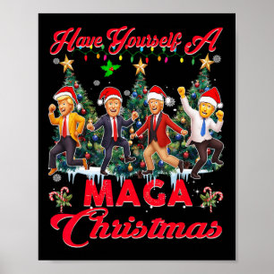 Grappige Kerstman Trump, heb jezelf een vrolijk ke Poster