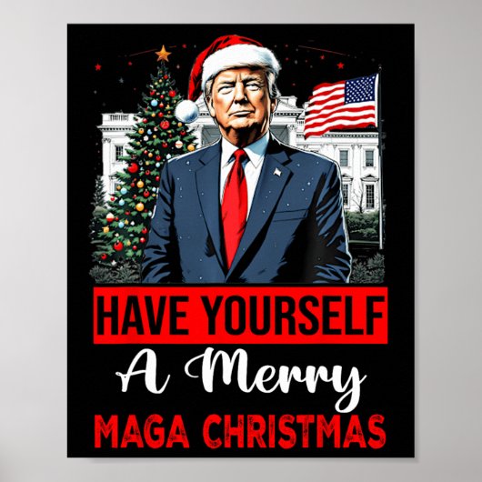 Grappige Kerstman Trump, heb jezelf een vrolijk ke Poster (Voorkant)