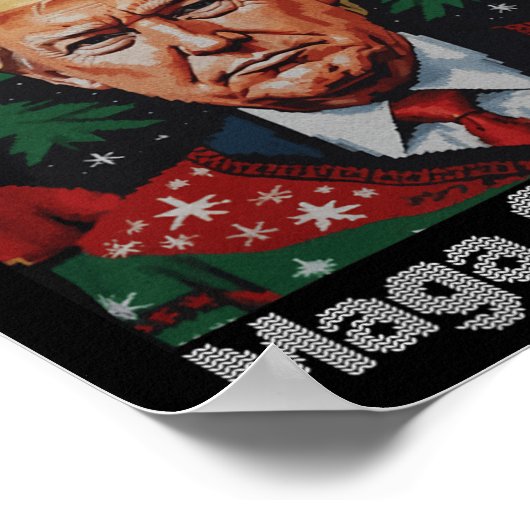 Grappige Kerstman Trump, heb jezelf een vrolijk ke Poster (Hoek)