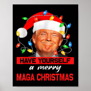 Grappige Kerstman Trump, heb jezelf een vrolijk ke Poster