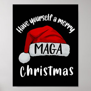 Grappige Kerstman Trump, heb jezelf een vrolijk ke Poster