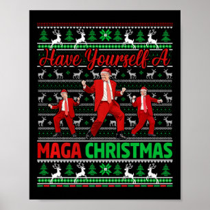 Grappige Kerstman Trump, heb jezelf een vrolijk ke Poster
