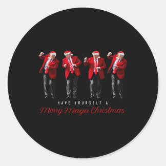 Grappige Kerstman Trump, heb jezelf een vrolijk ke Ronde Sticker