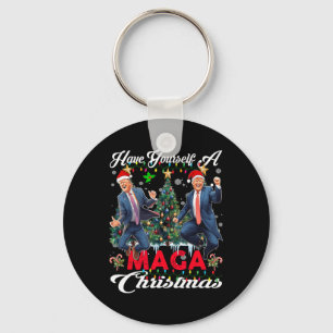Grappige Kerstman Trump, heb jezelf een vrolijk ke Sleutelhanger