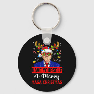 Grappige Kerstman Trump, heb jezelf een vrolijk ke Sleutelhanger