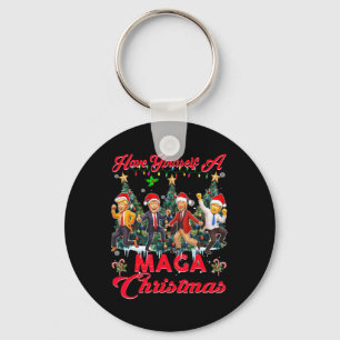 Grappige Kerstman Trump, heb jezelf een vrolijk ke Sleutelhanger