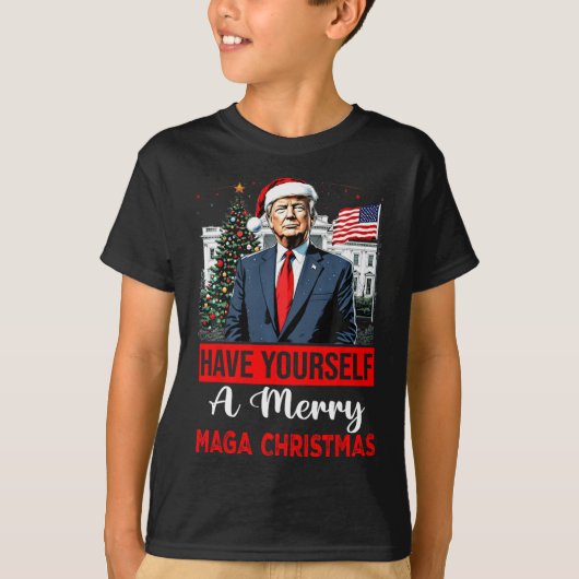 Grappige Kerstman Trump, heb jezelf een vrolijk ke T-shirt (Voorkant)