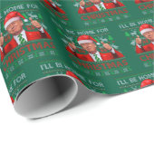 Grappige Kerstman Trump Ik zal thuis zijn voor Ker Cadeaupapier (Rol Hoek)
