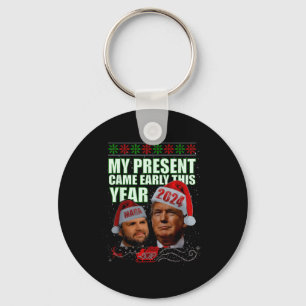 Grappige Kerstman Trump Kerstmis kwam vroeg 47e Pr Sleutelhanger