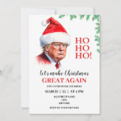 Grappige Kerstman Trump Kerstuitnodiging Kaart (Voorkant)