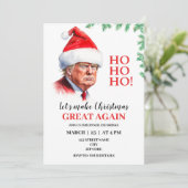 Grappige Kerstman Trump Kerstuitnodiging Kaart (Staand voorkant)