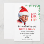 Grappige Kerstman Trump Kerstuitnodiging Kaart (Voorkant / Achterkant)