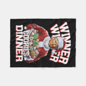 Grappige Kerstman Trump Kerstwinnaar Cookies Fleece Deken (Voorkant (Horizontaal))
