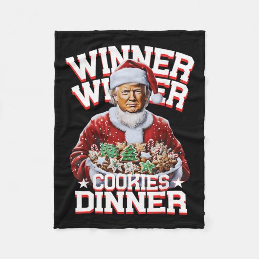 Grappige Kerstman Trump Kerstwinnaar Cookies Fleece Deken (Voorkant)