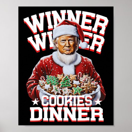 Grappige Kerstman Trump Kerstwinnaar Cookies Poster (Voorkant)