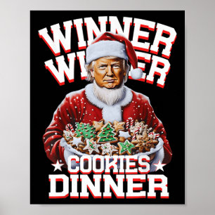 Grappige Kerstman Trump Kerstwinnaar Cookies Poster