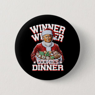 Grappige Kerstman Trump Kerstwinnaar Cookies Ronde Button 5,7 Cm