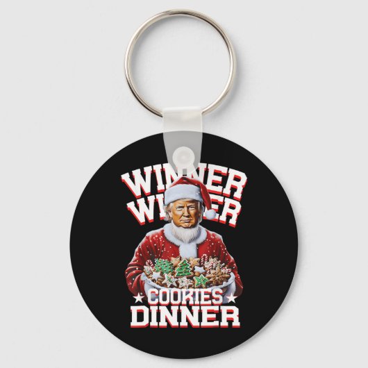 Grappige Kerstman Trump Kerstwinnaar Cookies Sleutelhanger (Voorkant)