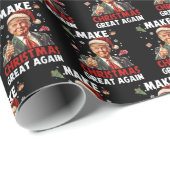 Grappige Kerstman Trump | Maak kerst weer geweldig Cadeaupapier (Rol Hoek)