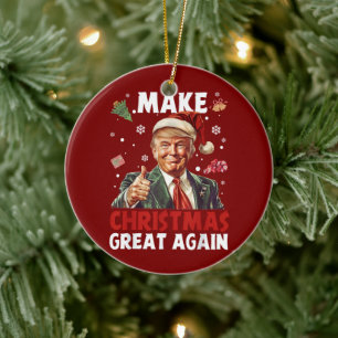 Grappige Kerstman Trump Maak kerst weer geweldig Keramisch Ornament