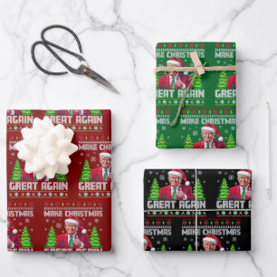 Grappige Kerstman Trump Maak Kerst weer Groot Gesc Inpakpapier Vel
