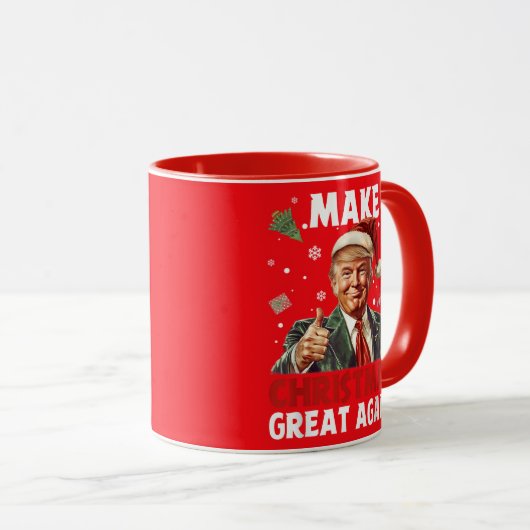 Grappige Kerstman Trump | Maak kerst weer mooi roo Mok (Voorkant rechts)