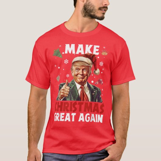 Grappige Kerstman Trump | Maak kerst weer mooi roo T-shirt (Voorkant)