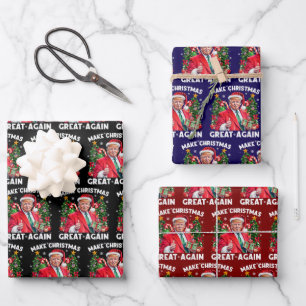 Grappige Kerstman Trump Maak Kerstmis weer Groot Inpakpapier Vel