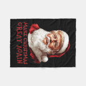 Grappige Kerstman Trump maakt kerst een groot fees Fleece Deken (Voorkant (Horizontaal))