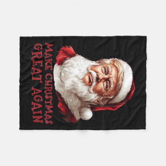 Grappige Kerstman Trump maakt kerst een groot fees Fleece Deken (Voorkant (Horizontaal))