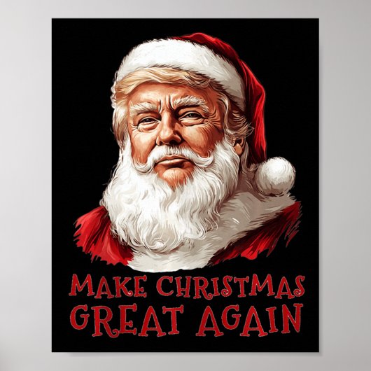 Grappige Kerstman Trump maakt kerst een groot fees Poster (Voorkant)