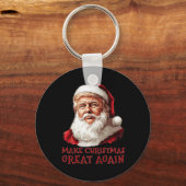 Grappige Kerstman Trump maakt kerst een groot fees Sleutelhanger (Voorkant)