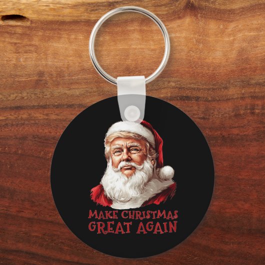 Grappige Kerstman Trump maakt kerst een groot fees Sleutelhanger (Voorkant)