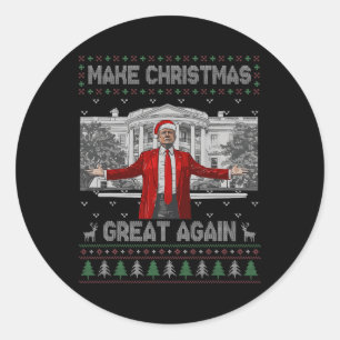 Grappige kerstman Trump maakt kerst weer lelijk Ronde Sticker