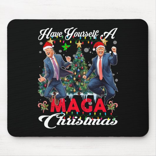 Grappige Kerstman Trump Prettig Kerstfeest Mega Ch Muismat (Voorkant)