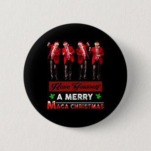 Grappige Kerstman Trump Prettig Kerstfeest Mega Ch Ronde Button 5,7 Cm