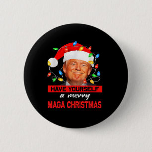 Grappige Kerstman Trump Prettig Kerstfeest Mega Ch Ronde Button 5,7 Cm