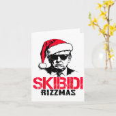 Grappige Kerstman Trump Skibidi Rizzmas Tis Het Se Kaart (Gele Bloem)