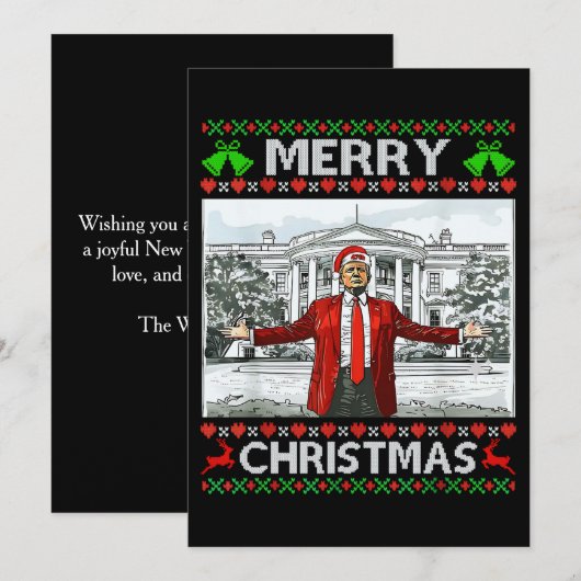 Grappige Kerstman Trump Vrolijk Kerstfeest Feestdagenkaart (Voorkant / Achterkant)