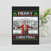 Grappige Kerstman Trump Vrolijk Kerstfeest Feestdagenkaart (Staand voorkant)