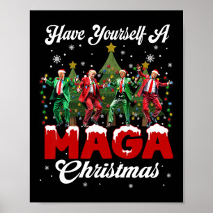 Grappige Kerstman Trump, wens jezelf een vrolijke Poster