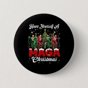 Grappige Kerstman Trump, wens jezelf een vrolijke  Ronde Button 5,7 Cm