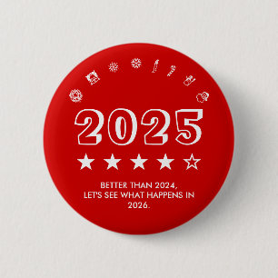 Grappige kerstman typografie trend pictogrammen ronde button 5,7 cm