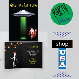 Grappige Kerstman 🎅🛸 UFO Kerstkaart Bedankkaart