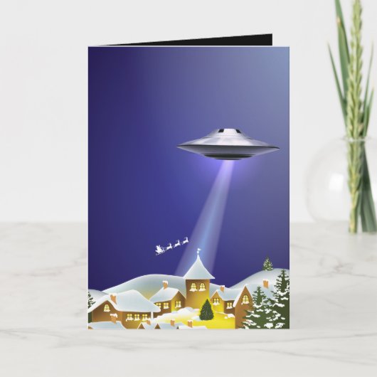 Grappige Kerstman 🎅🛸 UFO Kerstmis Feestdagen Kaart (Voorkant)