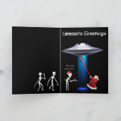 Grappige Kerstman 🎅🛸 UFO Kerstmis Feestdagen Kaart (Binnen)