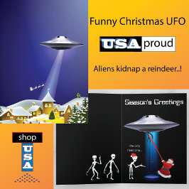 Grappige Kerstman 🎅🛸 UFO Kerstmis Feestdagen Kaart