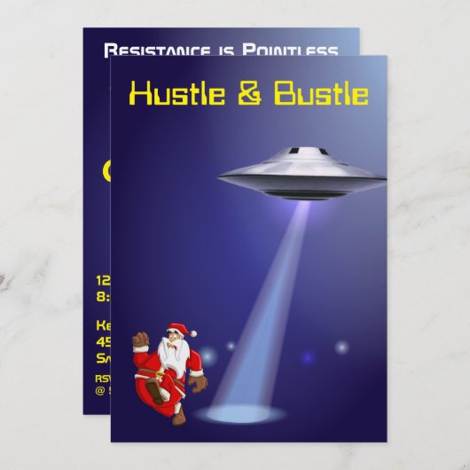 Grappige Kerstman 🎅🛸 UFO Kerstmis Feestdagenkaart (Voorkant / Achterkant)