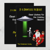 Grappige Kerstman 🎅🛸 UFO Kerstmis Kaart (Voorkant / Achterkant)