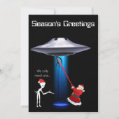 Grappige Kerstman 🎅🛸 UFO Kerstmis Kaart (Voorkant)